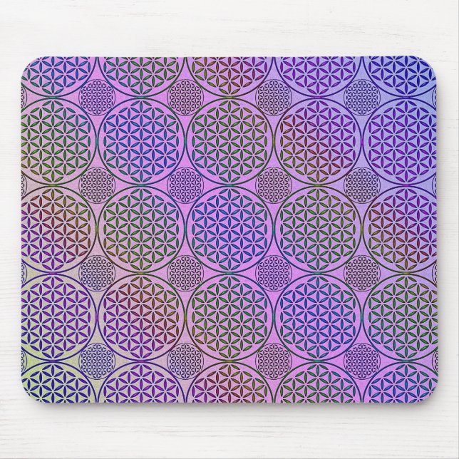 Flower of Life - stamp grunge pattern 3 Mouse Mat (Front)