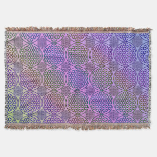 Flower of Life - stamp grunge pattern 3 Throw Blanket