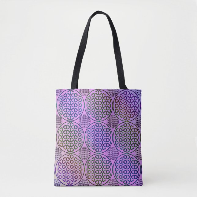 Flower of Life - stamp grunge pattern 3 Tote Bag (Front)