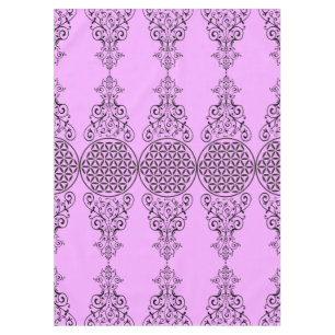 Flower Of Life - stamp ornaments black I Tablecloth