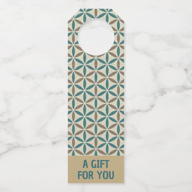 FLOWER OF LIFE - stamp pattern 1 Bottle Tag (Front)