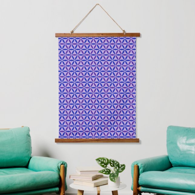 FLOWER OF LIFE - stamp pattern 4 Hanging Tapestry (Living Room)