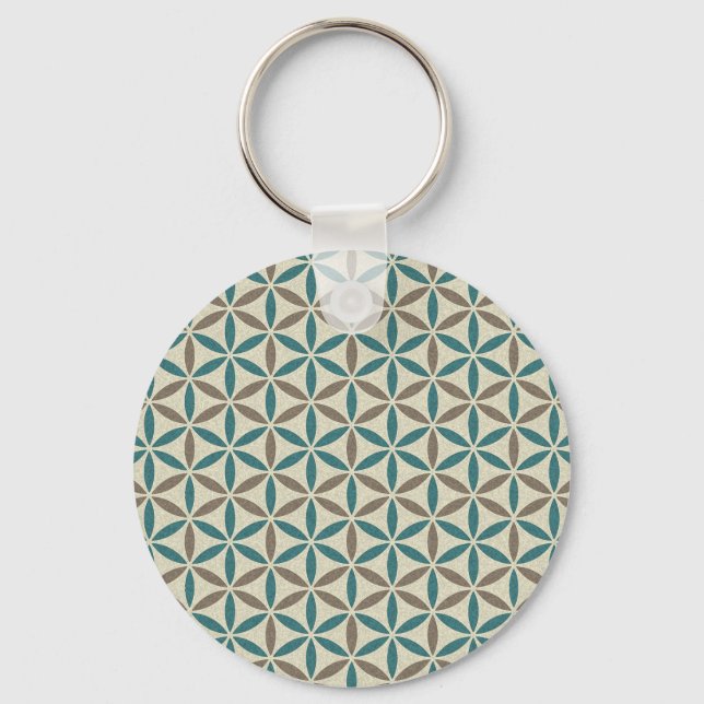 Flower of Life - stamp pattern - BG 1 Key Ring (Front)