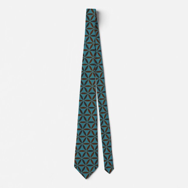 Flower of Life - stamp pattern - BG 2 Tie (Front)