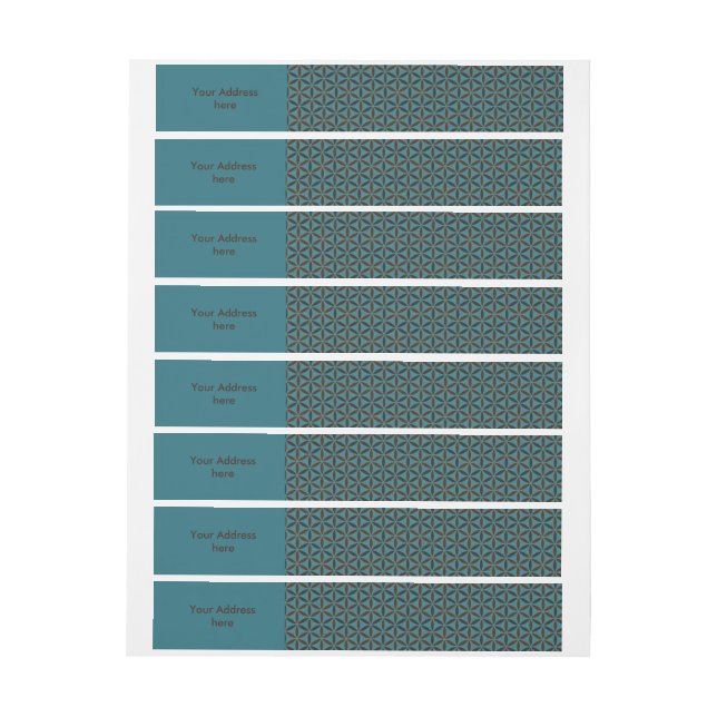 Flower of Life - stamp pattern - BG 2 Wraparound Address Label (Sheet)