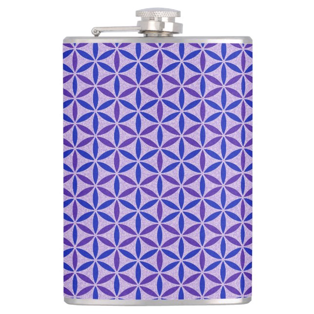 Flower of Life - stamp pattern - BG 4 Hip Flask (Front)