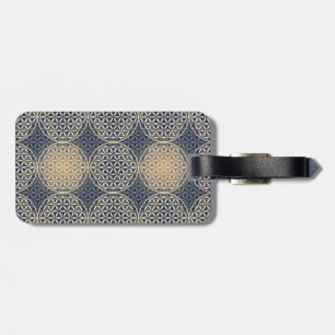 Flower of Life - stamp pattern - blue sand Luggage Tag