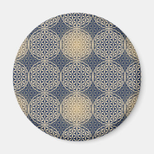 Flower of Life - stamp pattern - blue sand Magnet