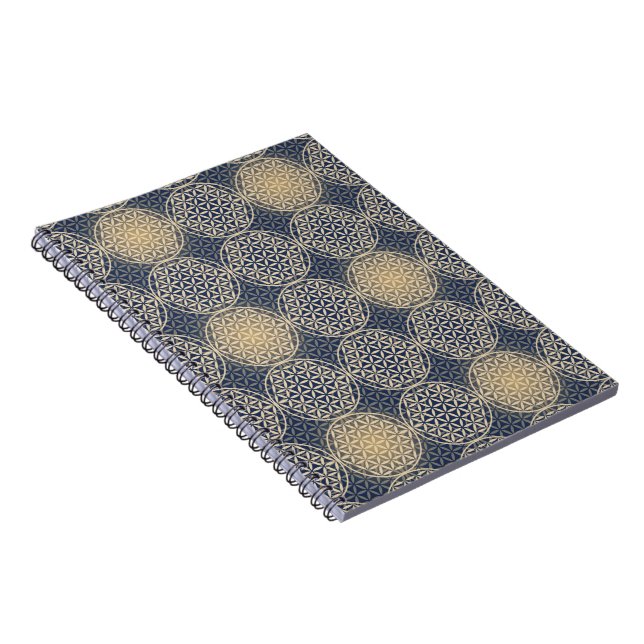 Flower of Life - stamp pattern - blue sand Notebook (Right Side)
