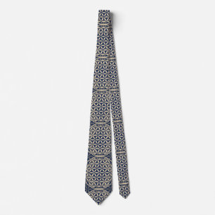 Flower of Life - stamp pattern - blue sand Tie