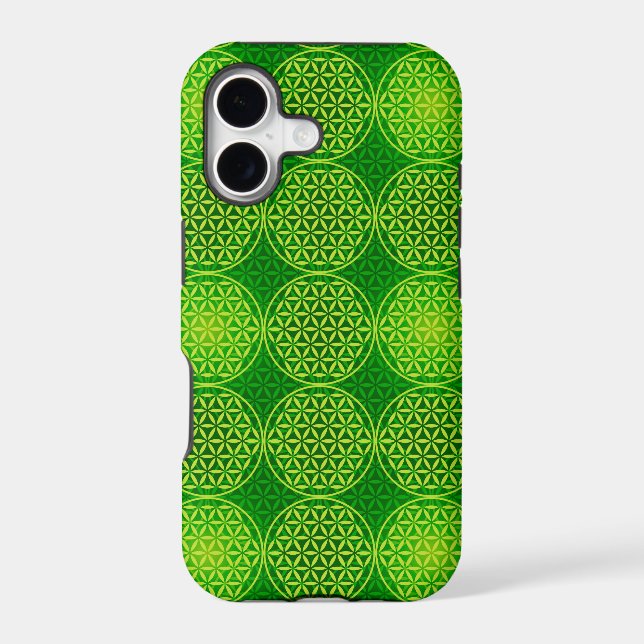 Flower of Life - stamp pattern - green (Back)