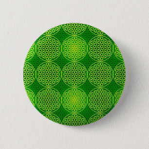 Flower of Life - stamp pattern - green 6 Cm Round Badge
