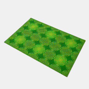 Flower of Life - stamp pattern - green Doormat