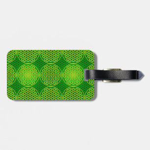 Flower of Life - stamp pattern - green Luggage Tag