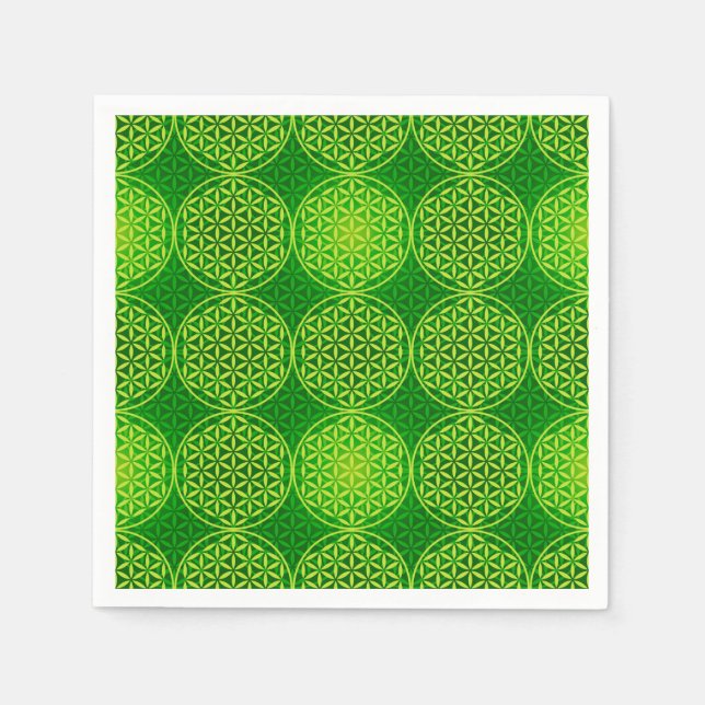 Flower of Life - stamp pattern - green Napkin (Front)