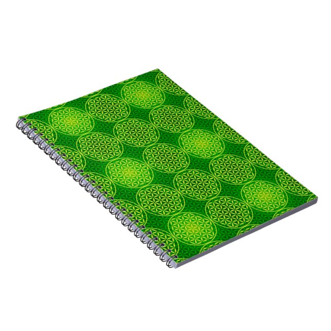 Flower of Life - stamp pattern - green Notebook (Right Side)