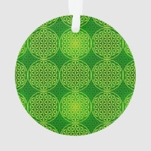 Flower of Life - stamp pattern - green Ornament