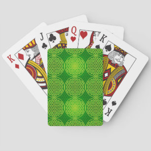 Flower of Life - stamp pattern - green Playing Cards