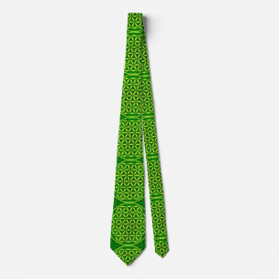 Flower of Life - stamp pattern - green Tie
