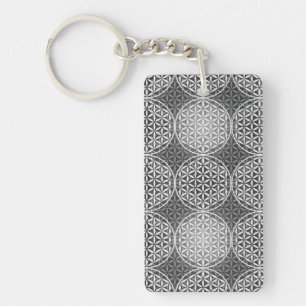 Flower of Life - stamp pattern - grey Key Ring