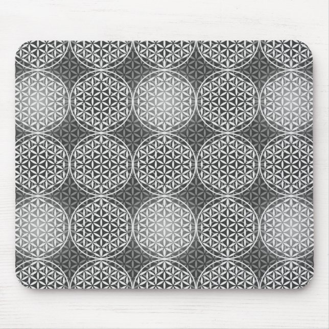 Flower of Life - stamp pattern - grey Mouse Mat (Front)