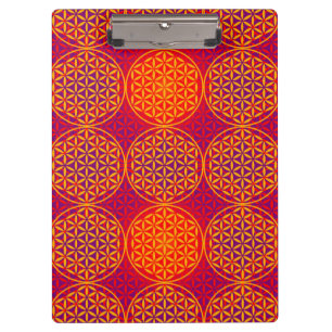 Flower of Life - stamp pattern - orange pink Clipboard