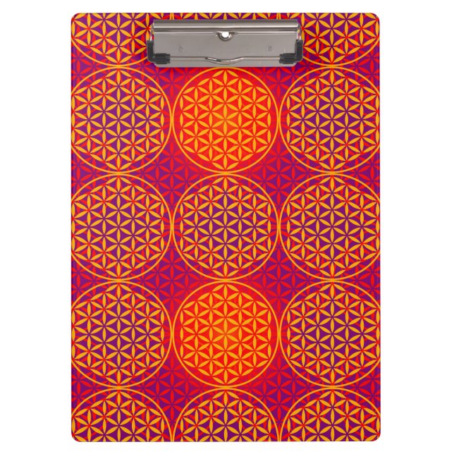 Flower of Life - stamp pattern - orange pink Clipboard (Front)