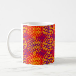 Flower of Life - stamp pattern - orange pink Coffee Mug