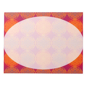 Flower of Life - stamp pattern - orange pink Notepad