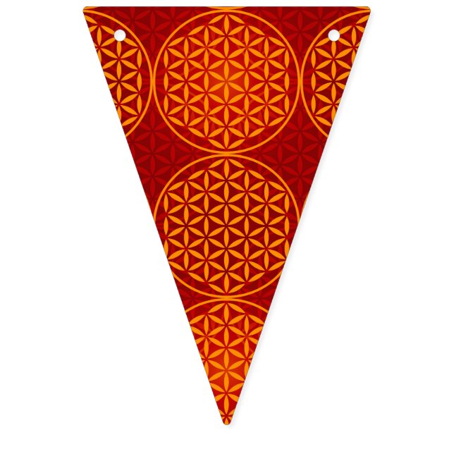 Flower of Life - stamp pattern - orange red Bunting (First Flag)