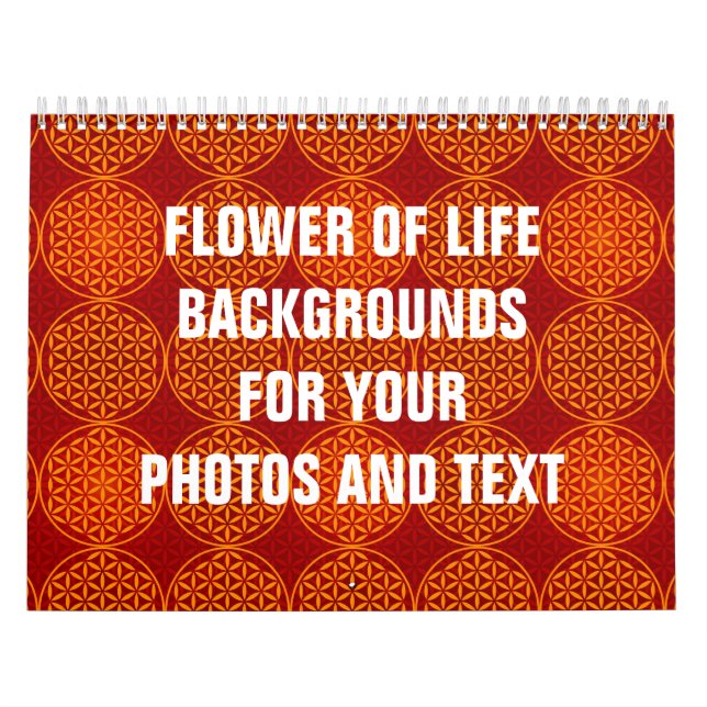 Flower of Life - stamp pattern - orange red Calendar (Cover)