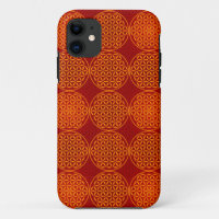 Flower of Life - stamp pattern - orange red