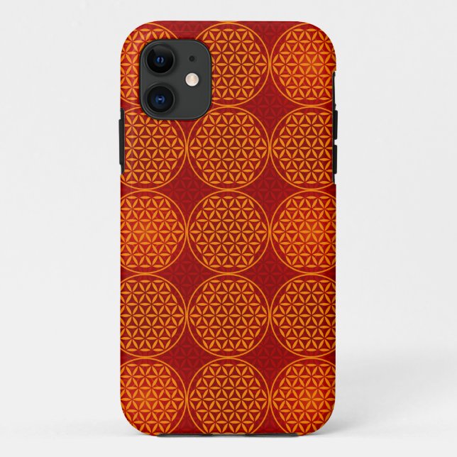 Flower of Life - stamp pattern - orange red Case-Mate iPhone Case (Back)