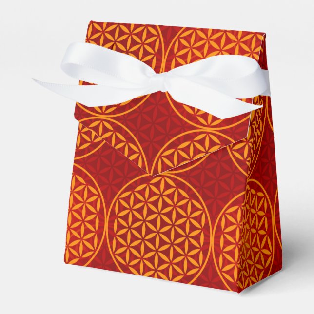 Flower of Life - stamp pattern - orange red Favour Box (Front Side)