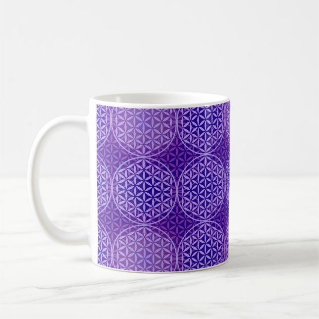 Flower of Life - stamp pattern - purple Coffee Mug (Left)