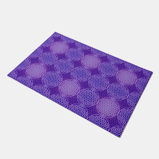 Flower of Life - stamp pattern - purple Doormat (Angled)