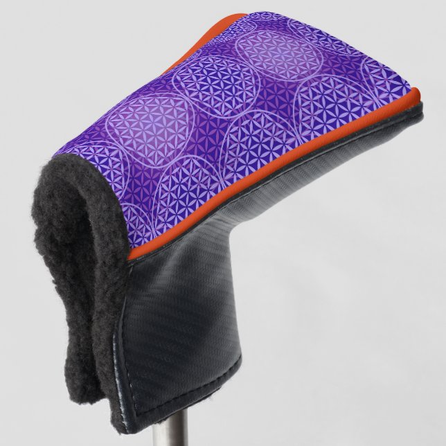 Flower of Life - stamp pattern - purple Golf Head Cover (3/4 Front)