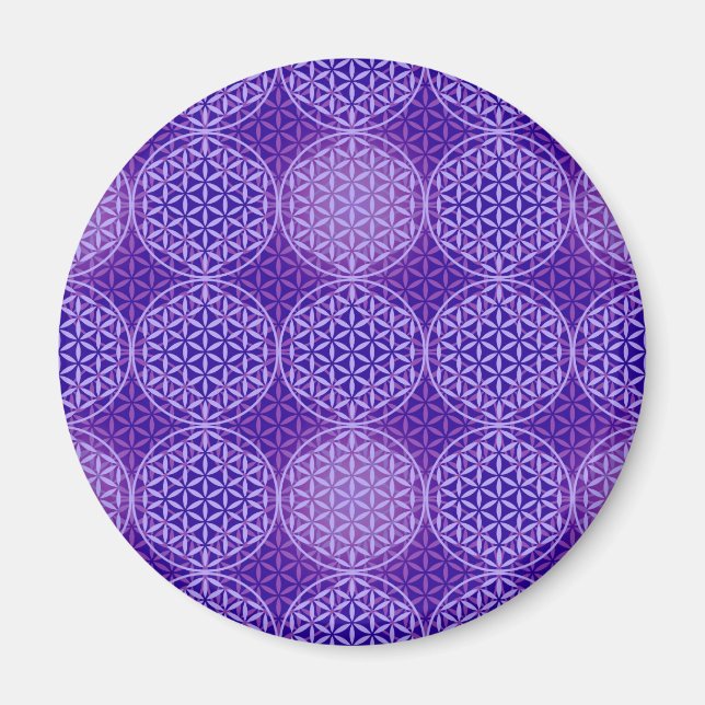 Flower of Life - stamp pattern - purple Magnet (Front)
