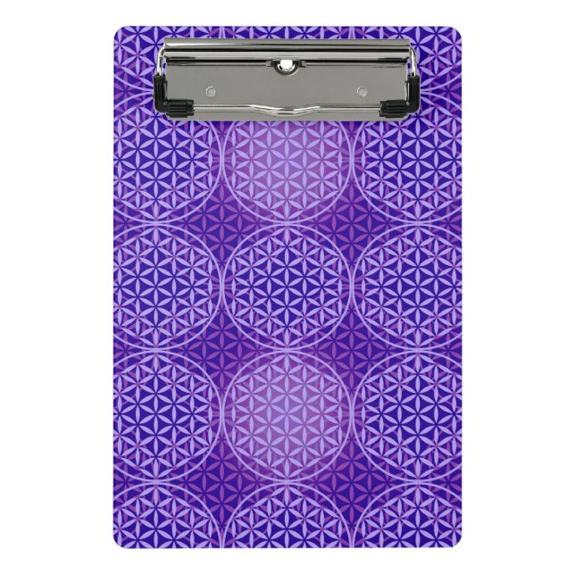 Flower of Life - stamp pattern - purple Mini Clipboard (Front)