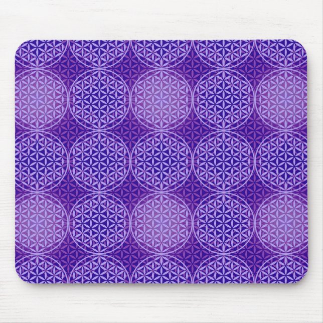 Flower of Life - stamp pattern - purple Mouse Mat (Front)