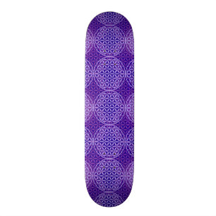 Flower of Life - stamp pattern - purple Skateboard
