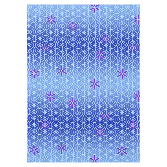 Flower Of Life - stamp seamless pattern - blue Tablecloth (Front)