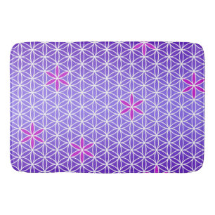 Flower Of Life - stamp seamless pattern - violet Bath Mat