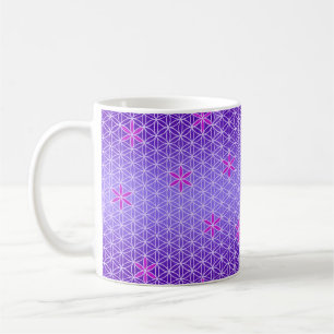 Flower Of Life - stamp seamless pattern - violet Coffee Mug