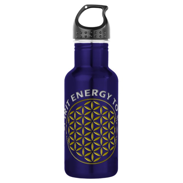 FLOWER OF LIFE - stamp - SPIRIT ENERGY TO GO 532 Ml Water Bottle (Front)