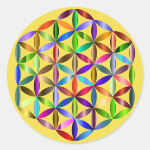 Flower of life sticker! classic round sticker