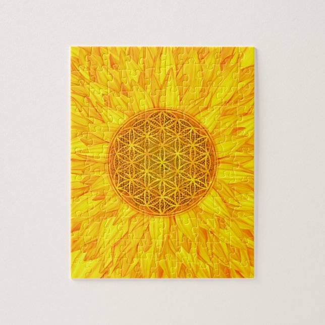 Flower of Life -Sunflower #3 Jigsaw Puzzle (Vertical)