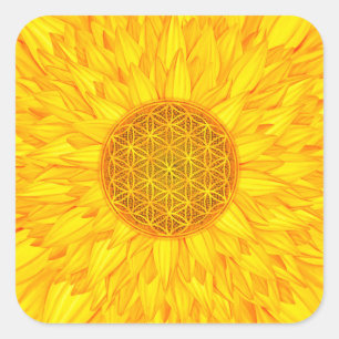 Flower of Life -Sunflower #3 Square Sticker