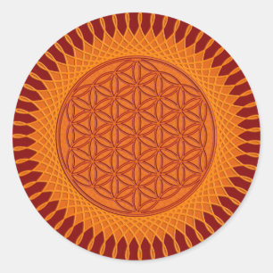 Flower Of Life / sunny design dark red Classic Round Sticker