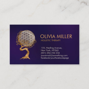 Flower of life tree - Gold and pearl Business Card